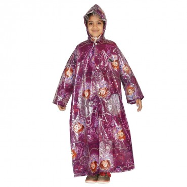 Zeel Sofia Printed Long Raincoat For Girls Size 33"